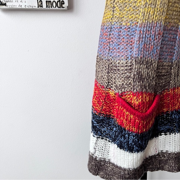 Vintage 90s Ashley By 26 International Striped Knit Tunic Mini Sweater Dress M - Picture 7 of 12